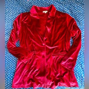 Blakeley red velvet blazer